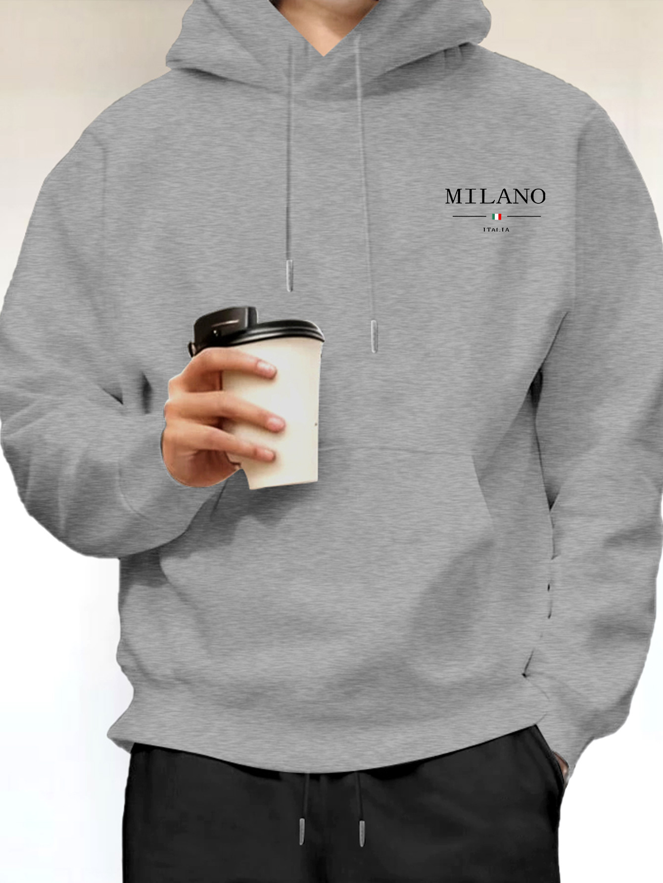 Street Fashion In Milan - Moletom Masculino Minimalista com Estampa de