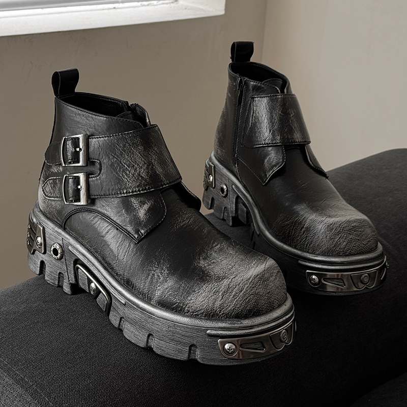 Street Fashion Essentials - Botas de Motocicleta Estilo Punk Essenciais
