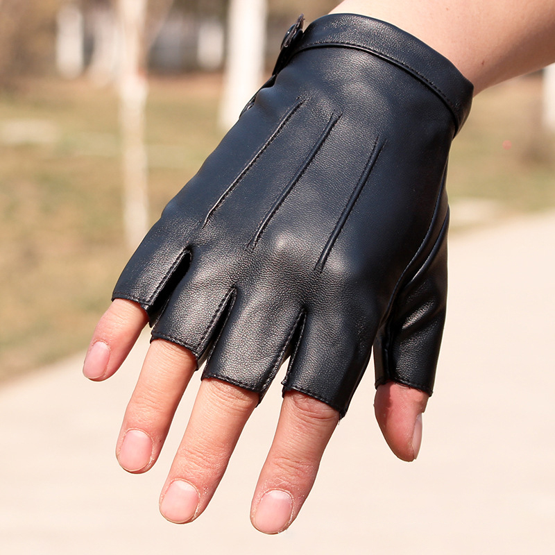 Street Fashion Gloves - Luvas sem dedos de couro pu,