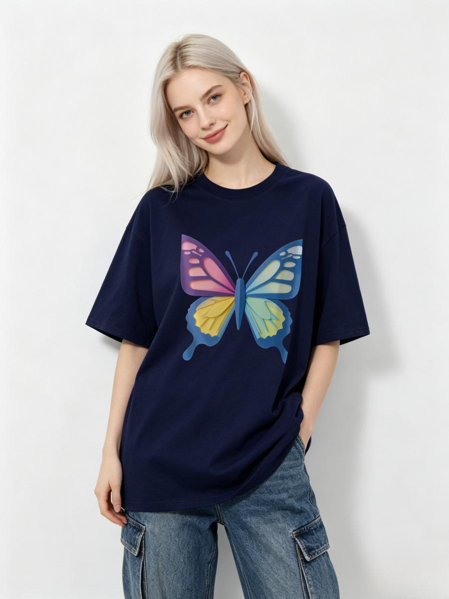 Street Fashion Culture - Camisetas Femininas Oversized com Ombros Caídos,