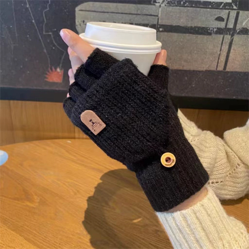 Street Fashion Gloves - Luvas sem dedos de malha inverno
