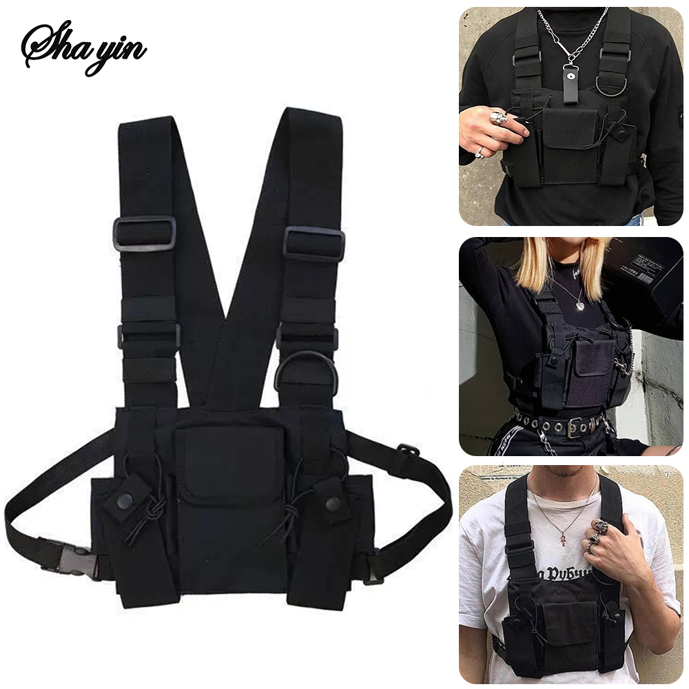 Street Fashion Baggy - Bolsa de peito tática funcional para