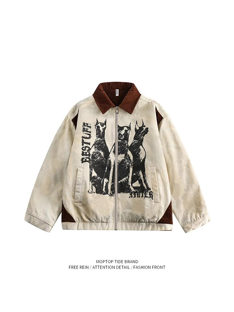 Street Fashion Culture - Jaqueta Curta Vintage Estilo Americano, Corte