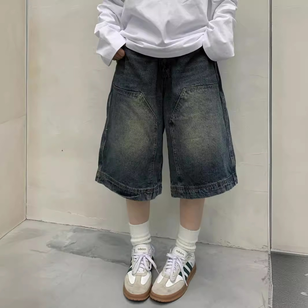 Street Fashion Baggy - Mulheres y2k vintage baggy jean shorts