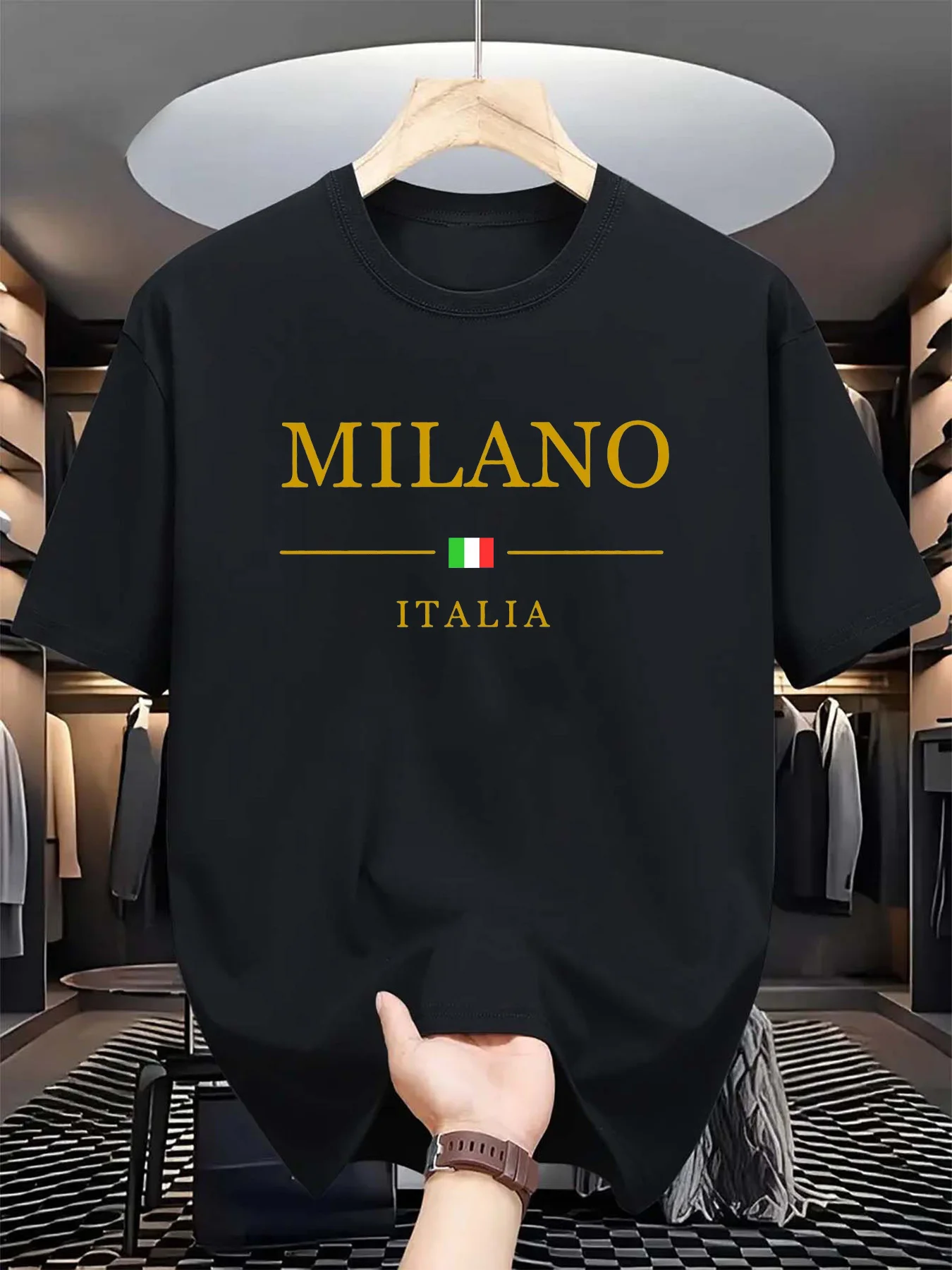 Street Fashion In Milan - Camiseta masculina estampada em 3D de