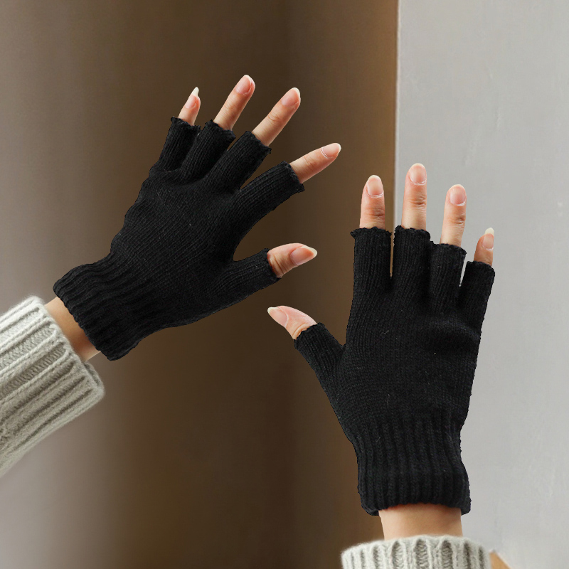 Street Fashion Gloves - Luvas de meio dedo de lã