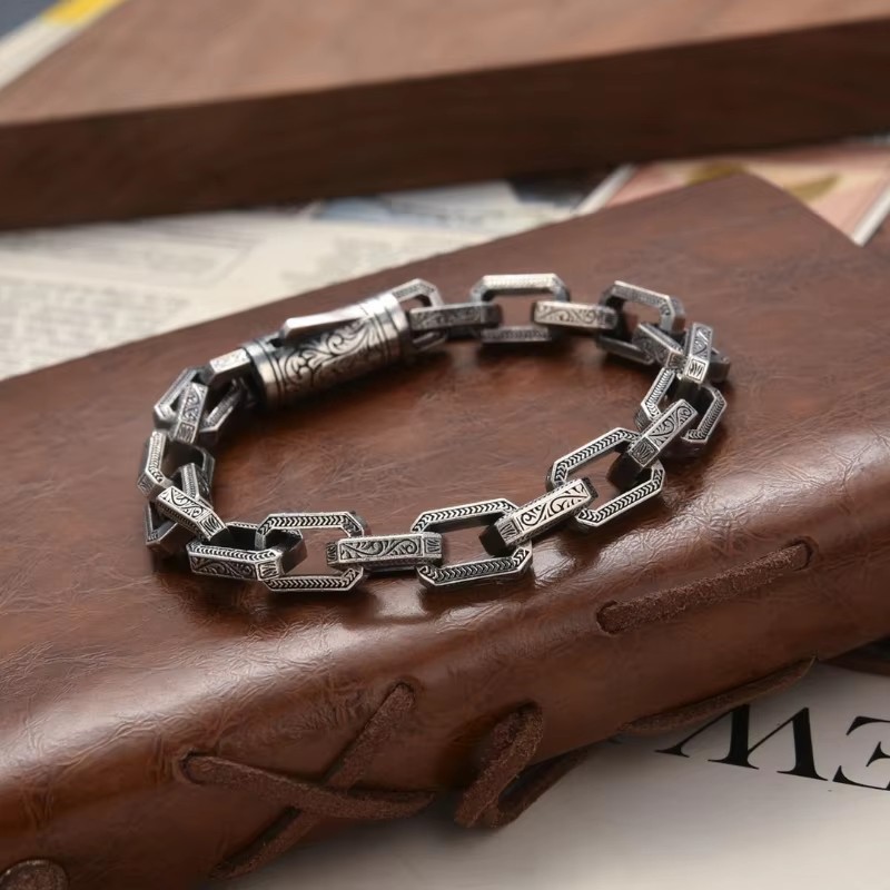 Street Fashion Culture - Pulseira Viking Ouroboros para homens, joias