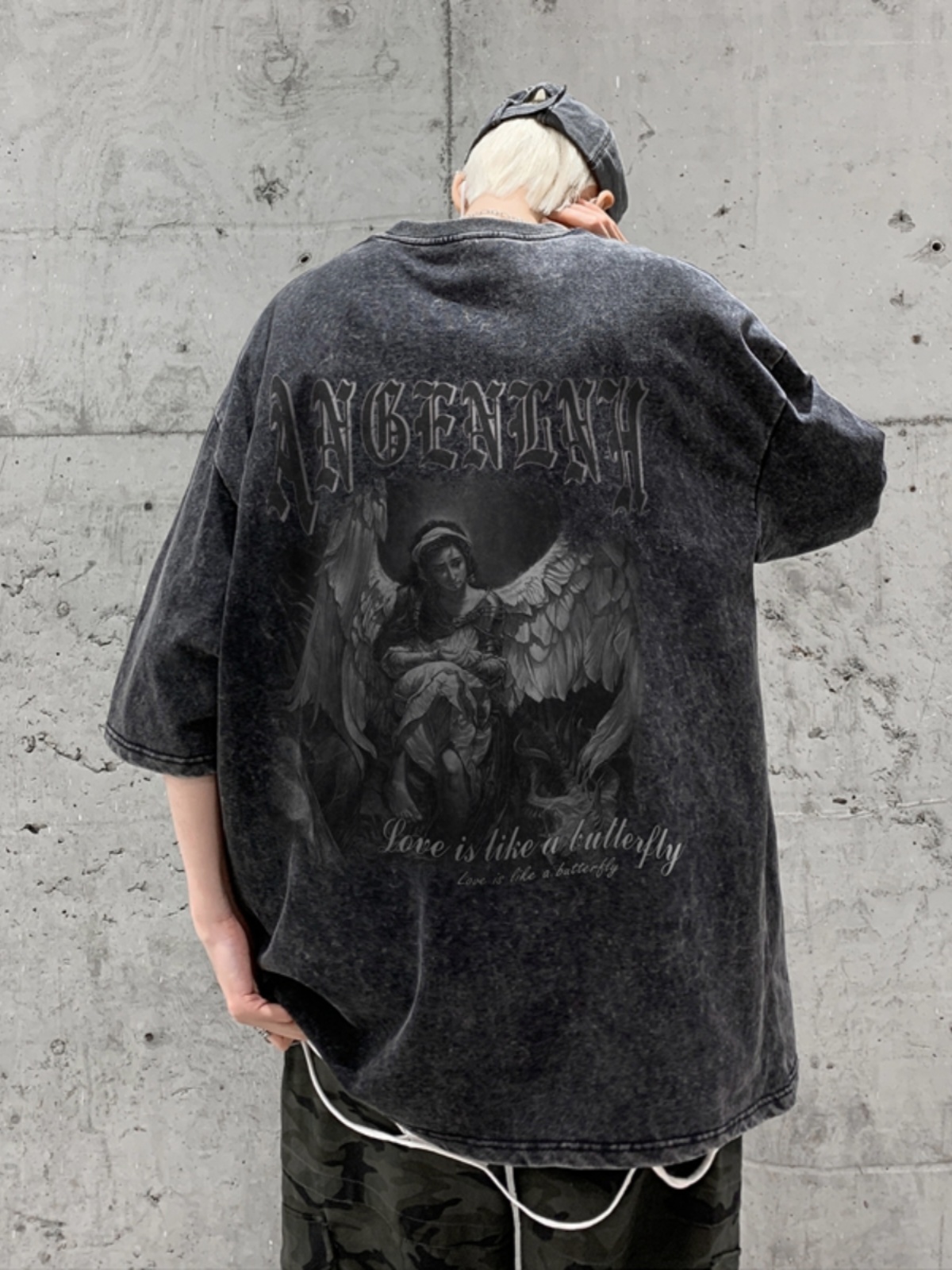 Street Fashion Baggy - Tops com estampa de letras estilo