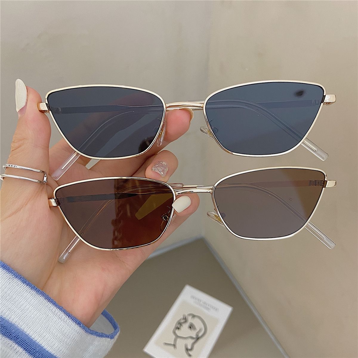 Street Fashion Glasses - Óculos de Sol Metálicos em Forma