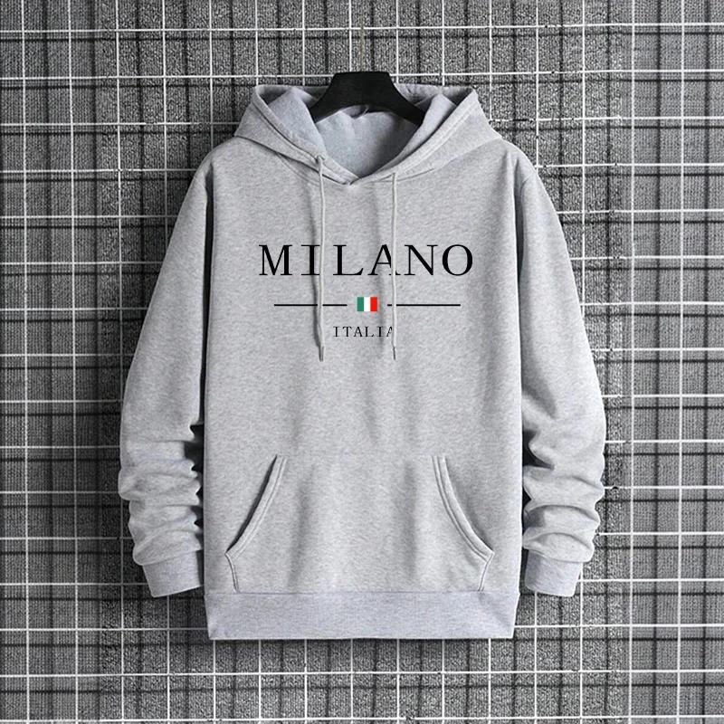 Street Fashion In Milan - Moletom Masculino com Capuz da Moda