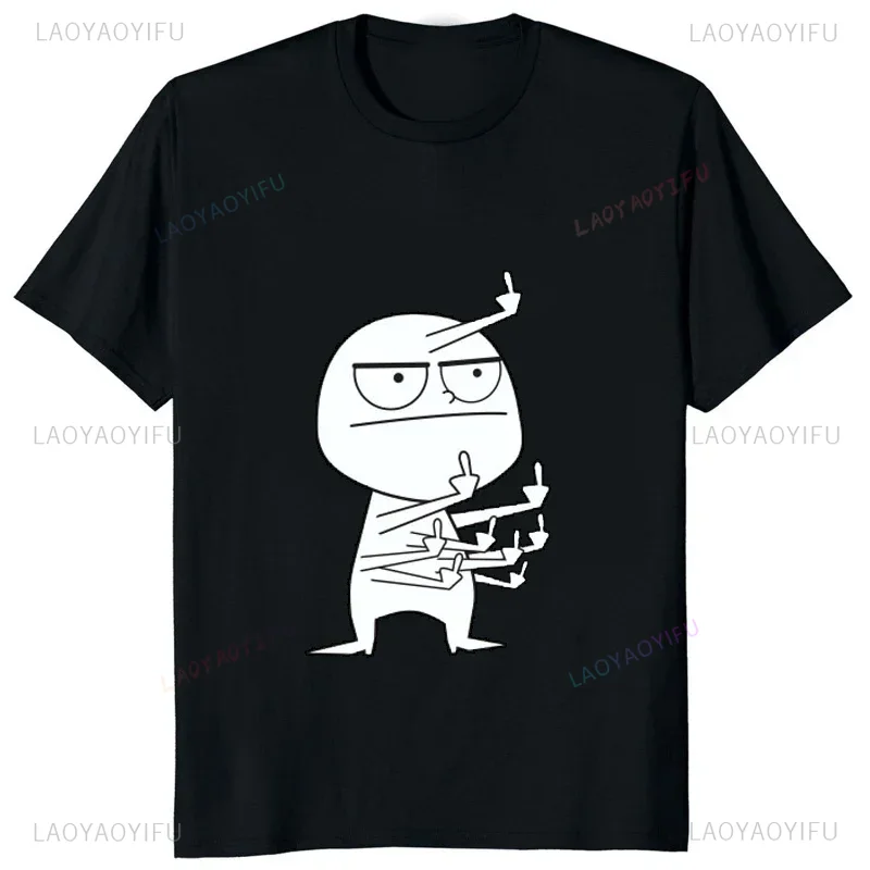 Street Fashion Baggy - Dedo médio engraçado maníaco impresso homem