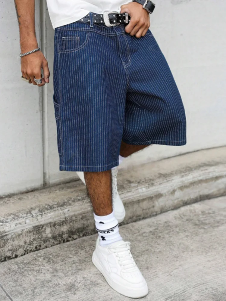 Street Fashion Baggy - Shorts Jeans Baggy Vintage com Listras