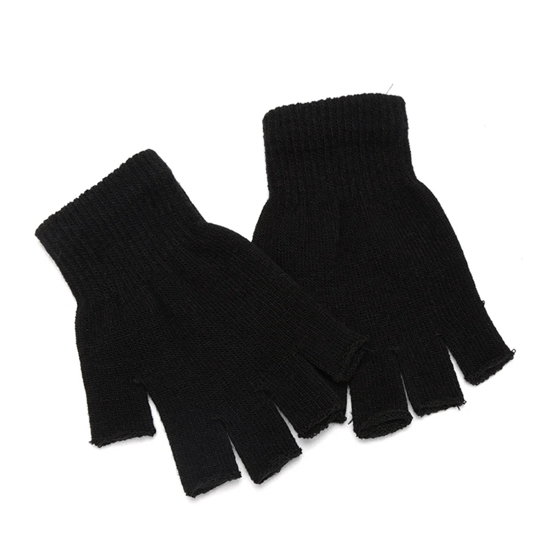 Unissex preto meio dedo luvas  - Street Fashion Gloves avaliação e preço