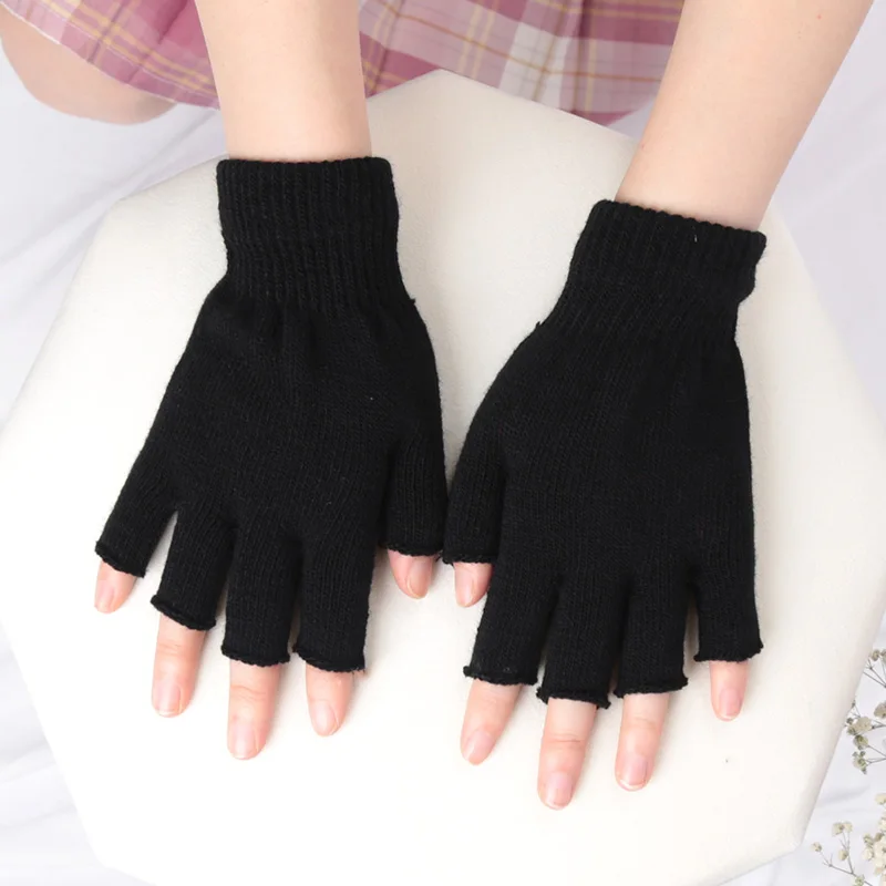 Unissex preto meio dedo luvas  - Street Fashion Gloves avaliação e preço