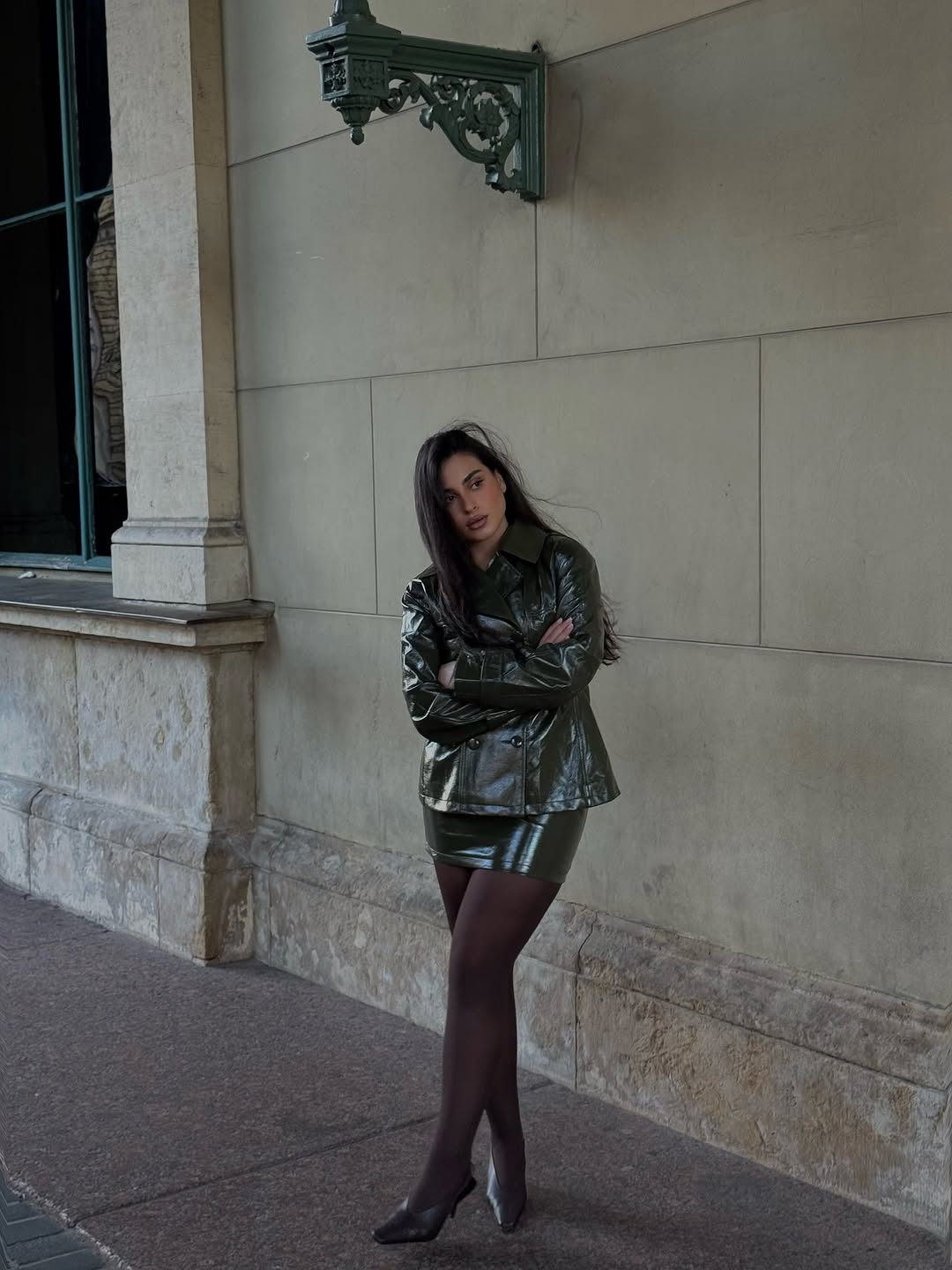 Saia de Couro Sintético Marrom - Street Fashion Jacket avaliação e preço