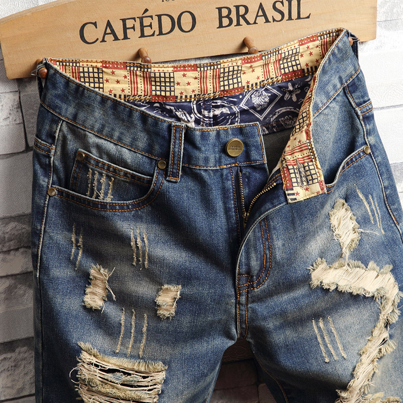 Shorts de Denim Rasgado Estilo - Street Fashion Baggy avaliação e preço