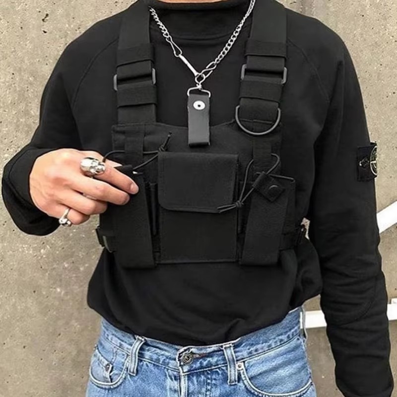 Bolsa de peito tática funciona - Street Fashion Baggy avaliação e preço