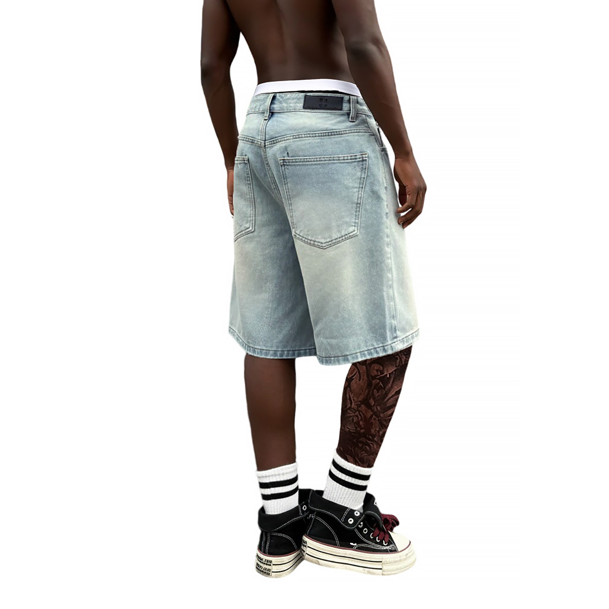 Calças Jeans Curtas com Fivela - Street Fashion Baggy avaliação e preço