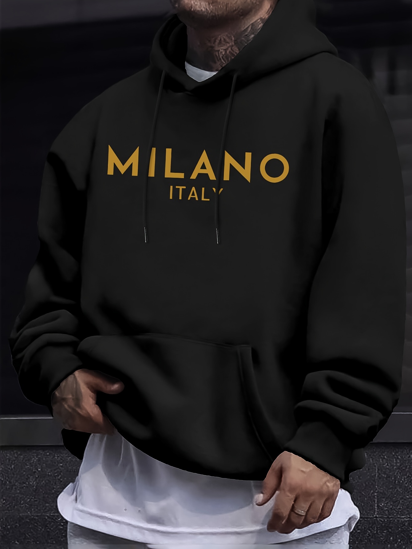Moletom Unissex Milan Letter,  - Street Fashion In Milan avaliação e preço
