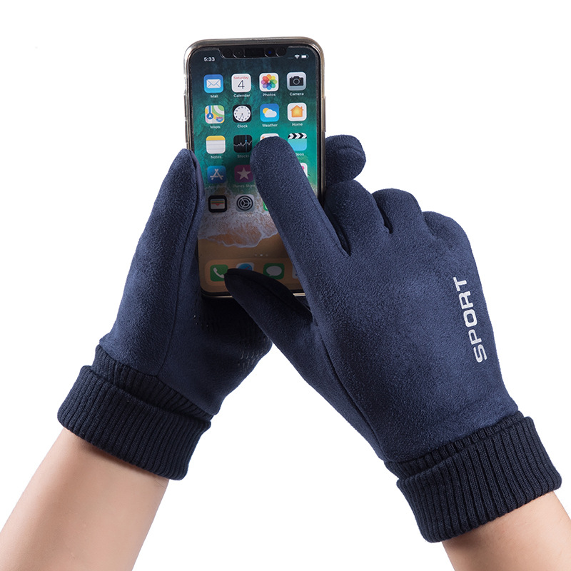Homem inverno camurça couro de - Street Fashion Gloves avaliação e preço